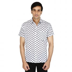 Exclusive Men’s Jaipuri Hand Block Mooch Print Casual Cotton Shirt