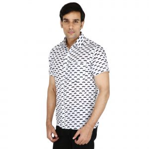 Exclusive Men’s Jaipuri Hand Block Mooch Print Casual Cotton Shirt