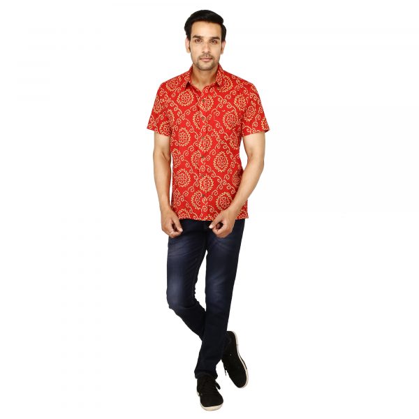 Hand Block Printed Mens Shirt