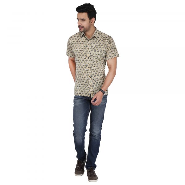 Hand Block Printed Mens Shirt