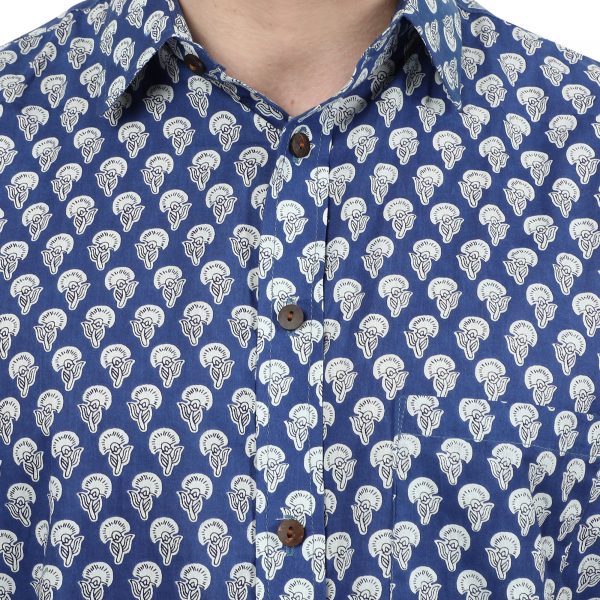 Hand Block Printed Mens Shirt Rajasthani Print Buy Designer