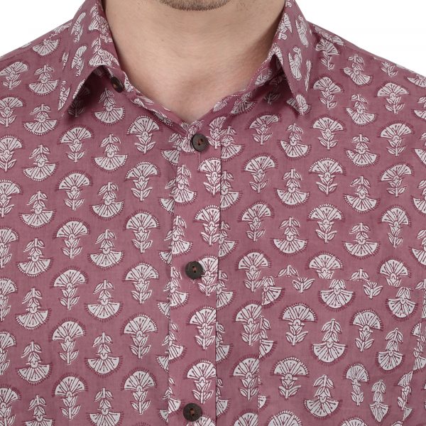 Hand Block Printed Mens Shirt Rajasthani Print Buy Designer