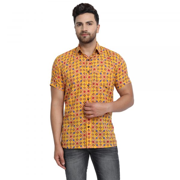 Hand Block Printed Mens Shirt