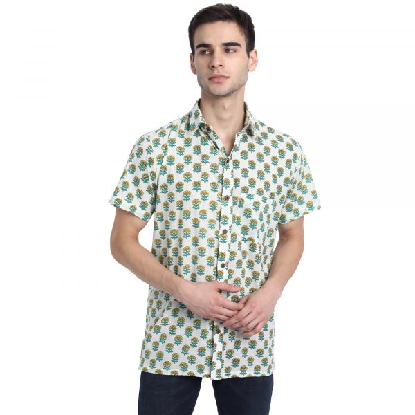 Hand Block Printed Mens Shirt