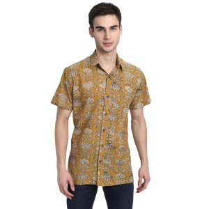 Men’s Jaipuri Hand Block Print Boota Regular Fit Half Sleeve Shirt