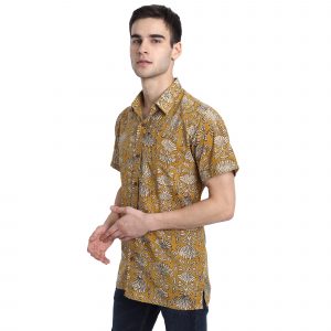 Men’s Jaipuri Hand Block Print Boota Regular Fit Half Sleeve Shirt