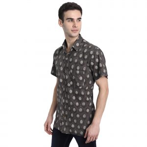 Men’s Jaipuri Hand Block Print Boota Regular Fit Half Sleeve Shirt